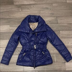Elegant Navy/Purple Puffer Jacket for Women